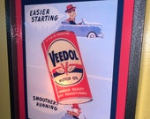 Veedol Easy Starting Oil Gas Service Station Garage Retro Advertising Man Cave Lighted Sign