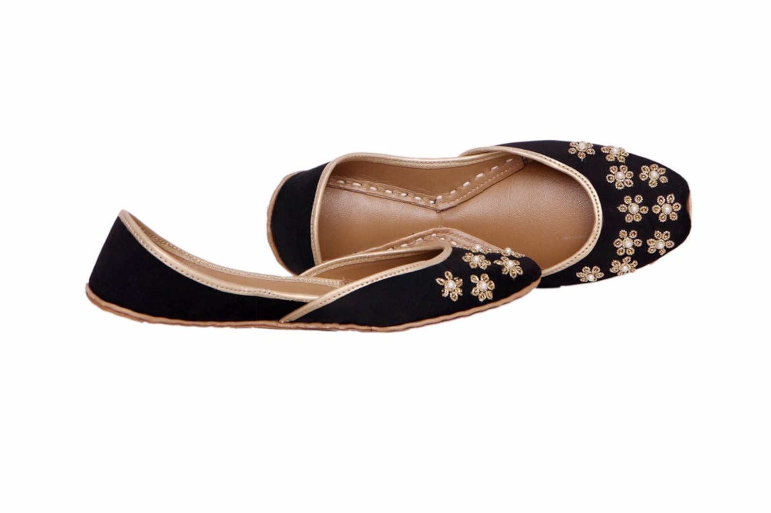 stunning black embellished ballet flat shoes black jutis black mojari black khussa