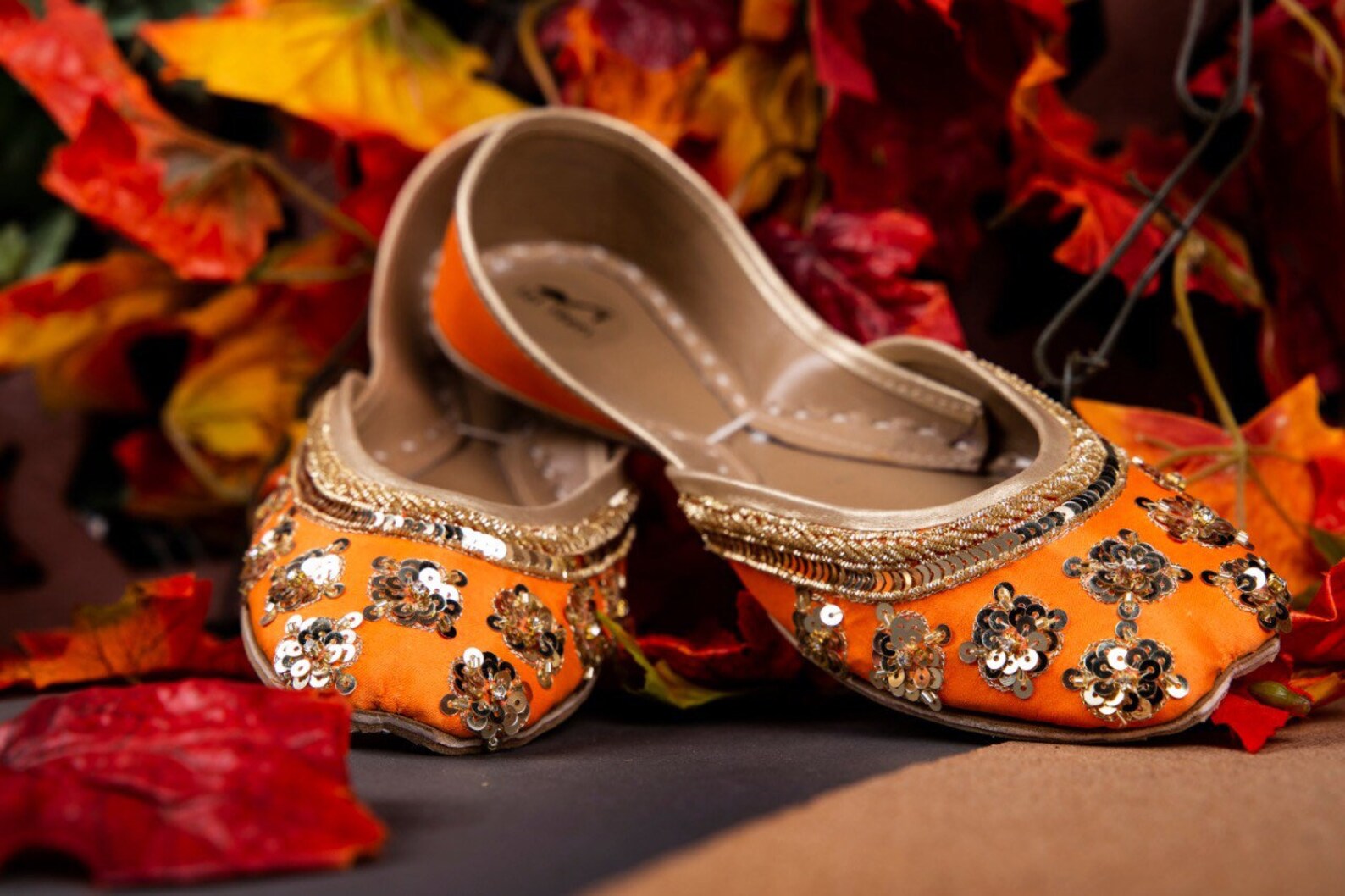 flat orange shoes