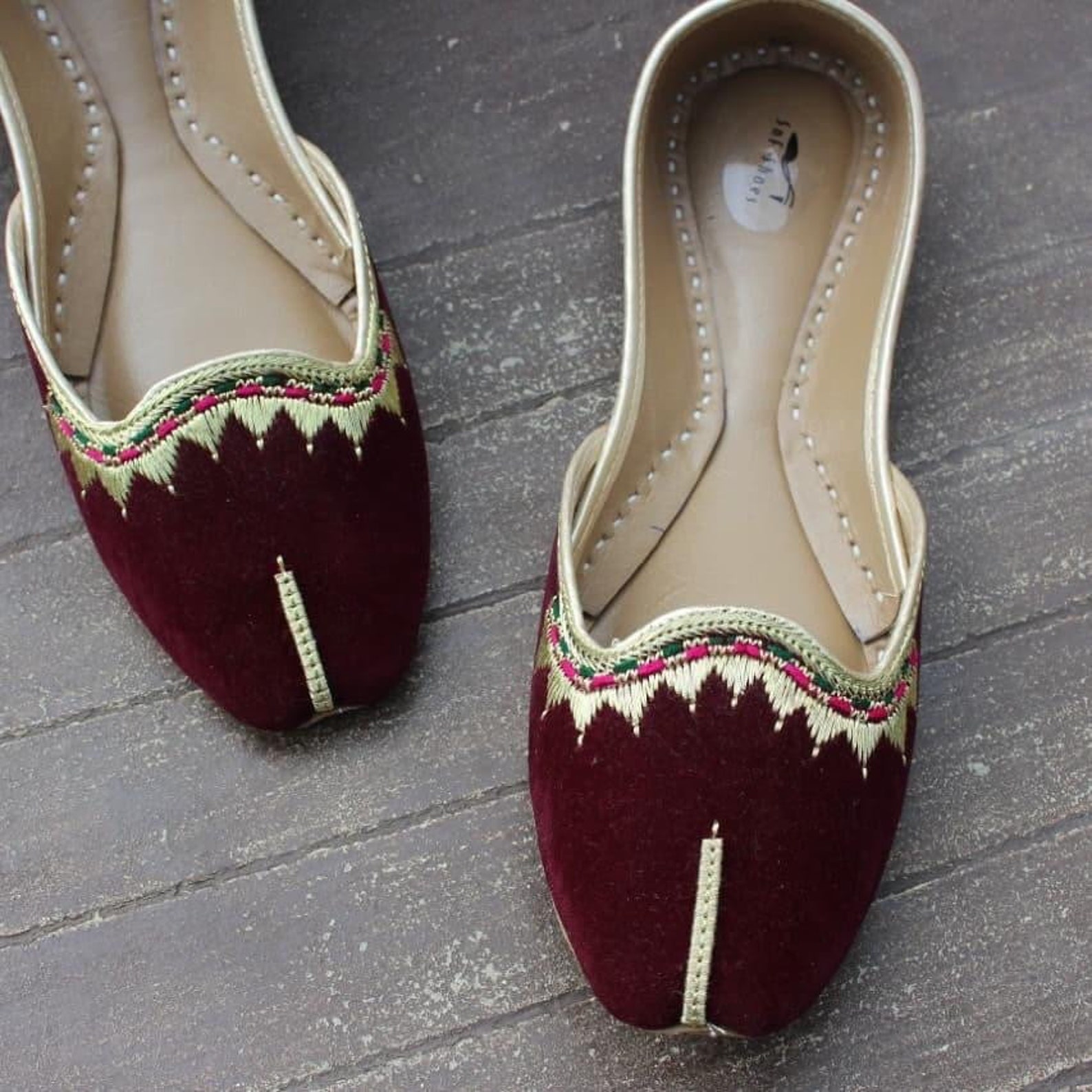maroon ballet flats