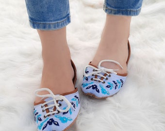 Violas Laceup - Handmade Casual Lace Women Flat Shoes Ballet Flats Lace Shoes Juti Ethnic Shoes Casual Shoes Mojari Jutti Winter Shoes