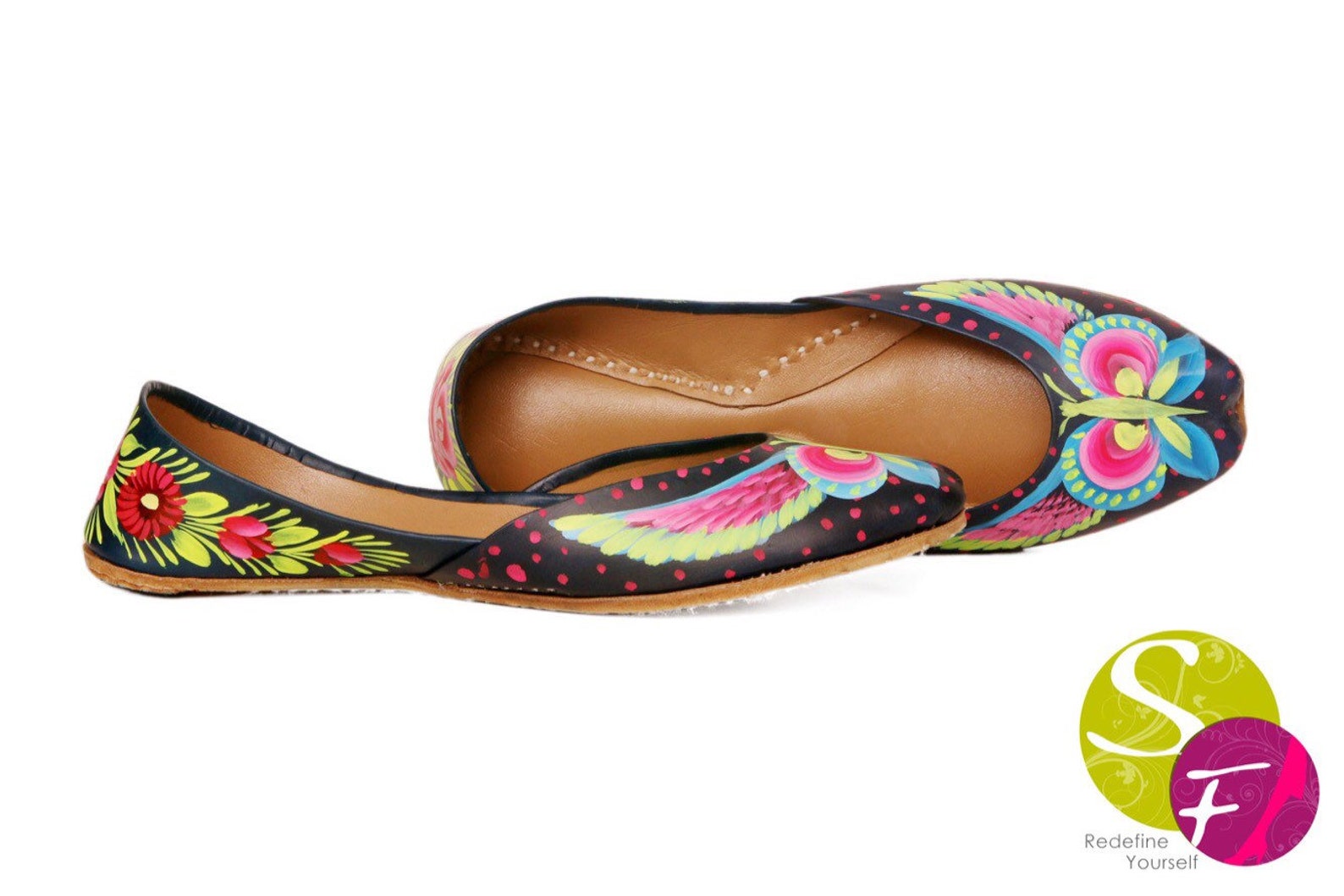 butterfly handpainted women flat shoes ballet flats handpainted khussa juti ethnic painted shoes handpainted mojari indian jutti