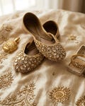 Gold Bridal Flats Champagne Embroidered Wedding Ballet Shoes product logo