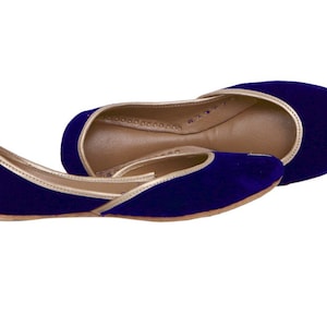 Blue Simplicity - Handmade Blue Women Flat Shoes Ballet Flats Blue shoes Juti Ethnic Shoes Bridal Shoes Mojari Indian Juttis