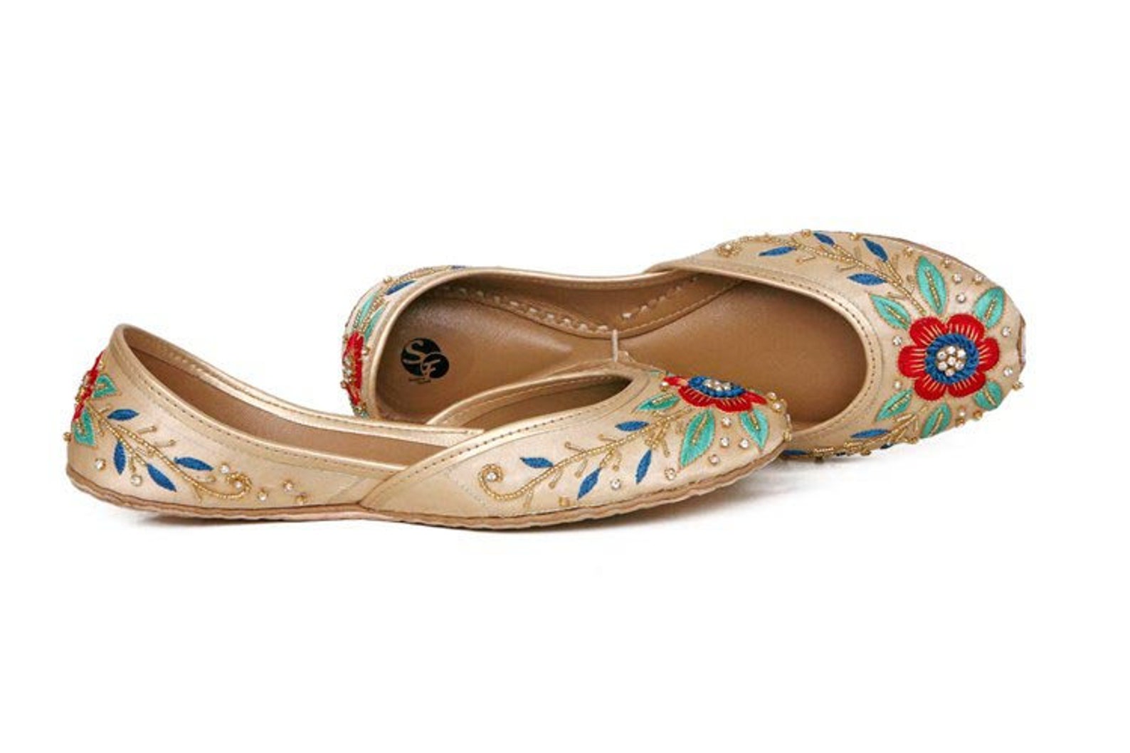 handmade embellished beige ballet flat shoes beige slip ons beige mojari beige khussa beige juti