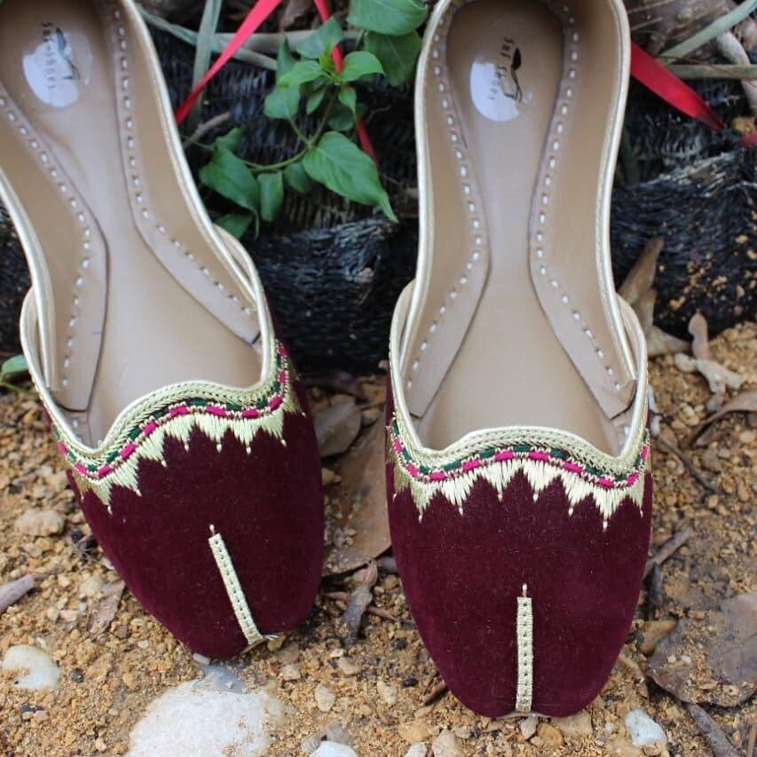 maroon ballet flats
