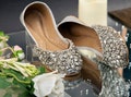 Silver Wedding Flat Shoes | Sparkly Bridal Flats | Jeweled Juttis Khussas Mojari from Brides product logo