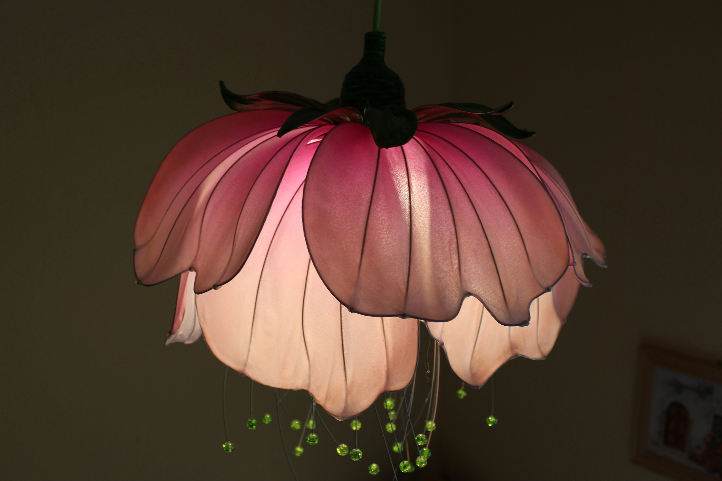 シャンデリアの桜の花、妖精のペンダントランプシェード、ピンク