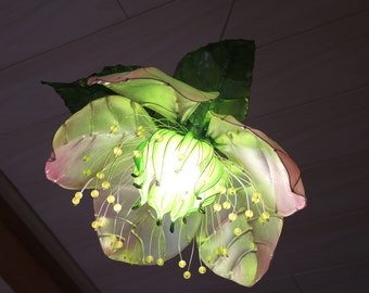 Apple tree flower chandelier pendant  ceiling lamp, soft romantic lampshade