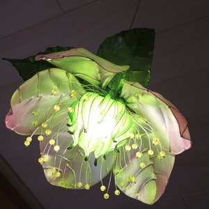 Apple tree flower chandelier pendant  ceiling lamp, soft romantic lampshade