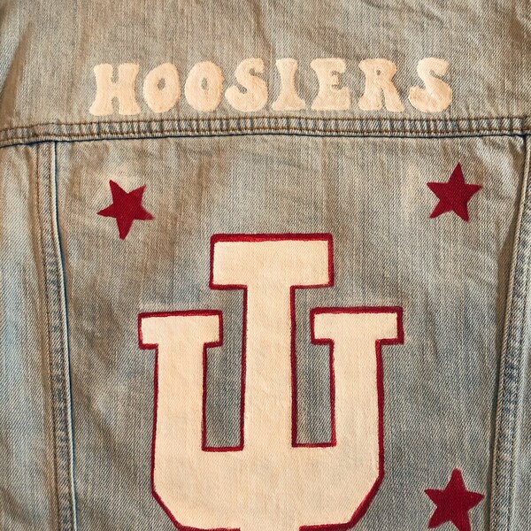 Painted Jean Jacket Women Etsy