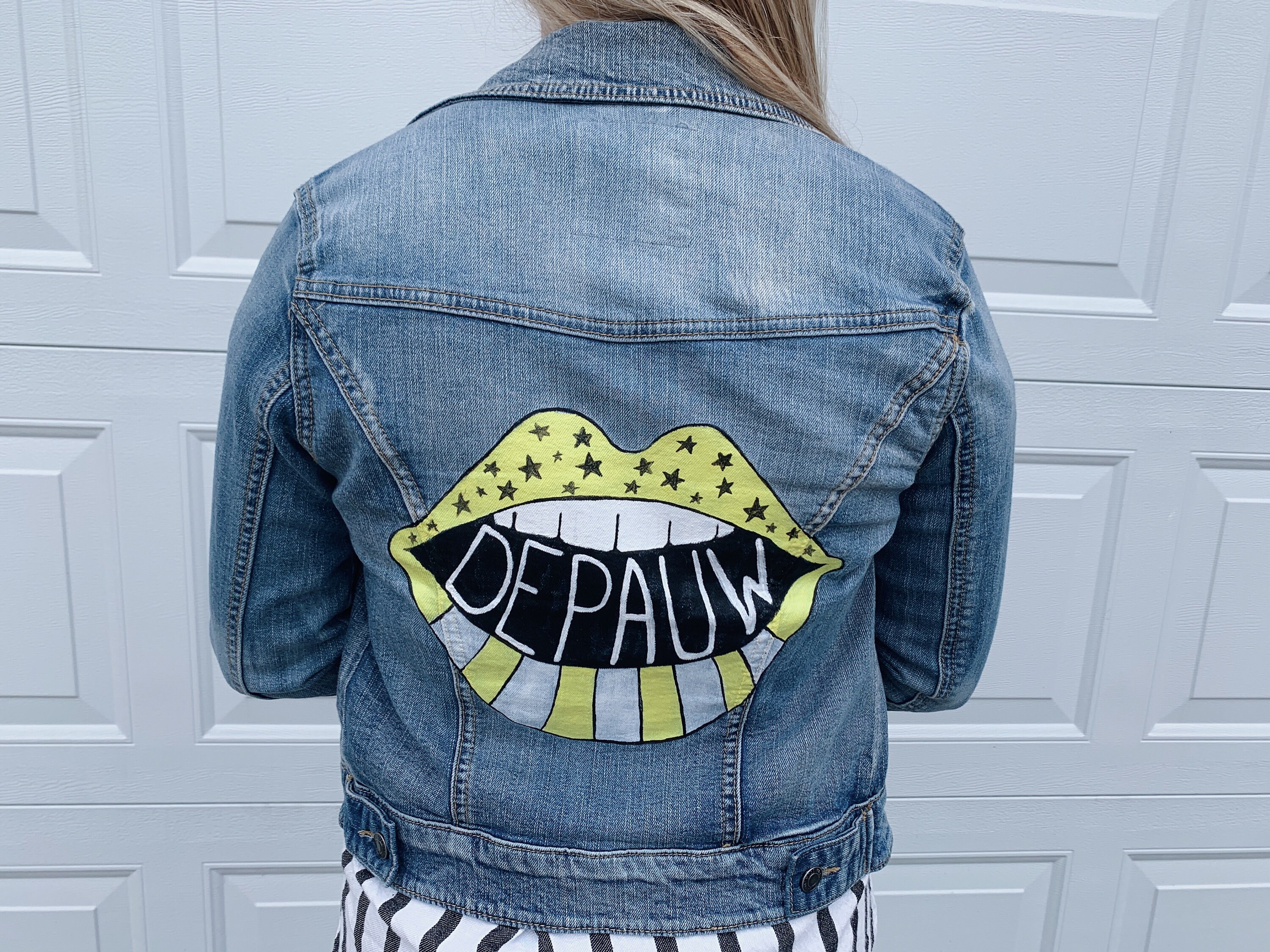 Custom College Painted Denim Jacket Etsy
