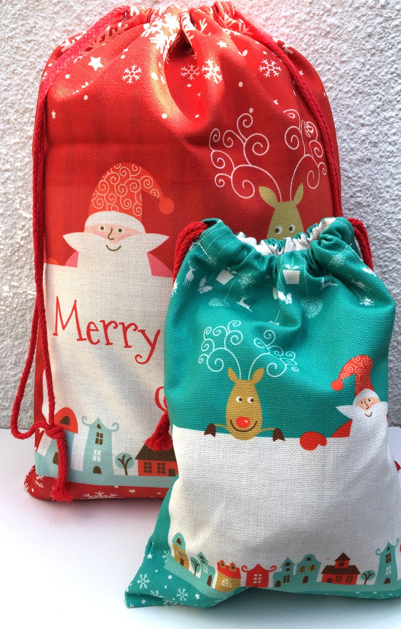 Christmas Drawstring Santa Sack Personalised with any Etsy
