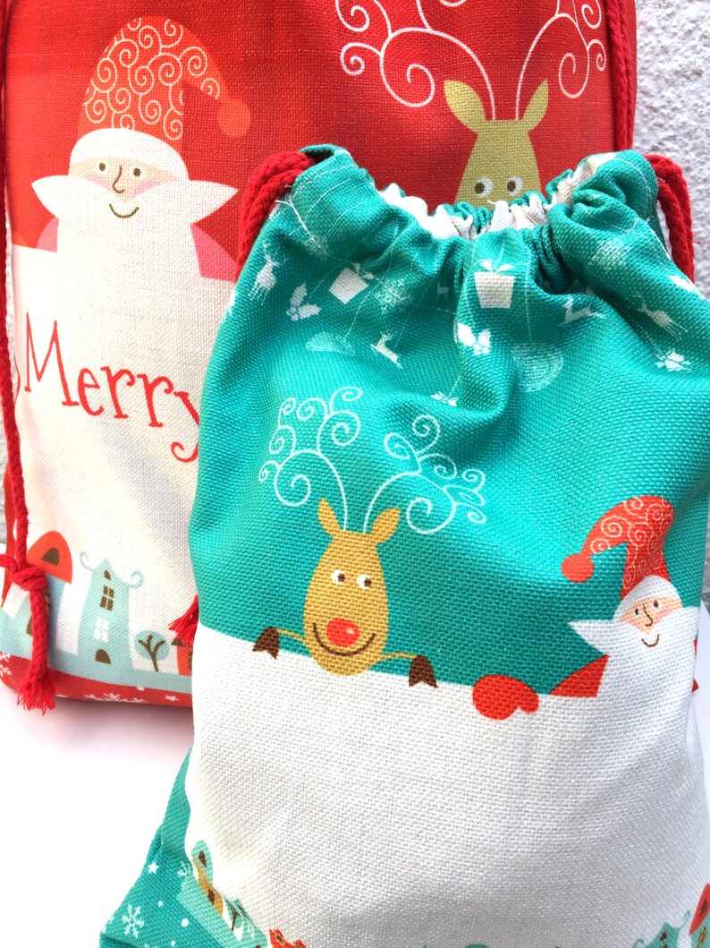 Christmas Drawstring Santa Sack Personalised with any Etsy