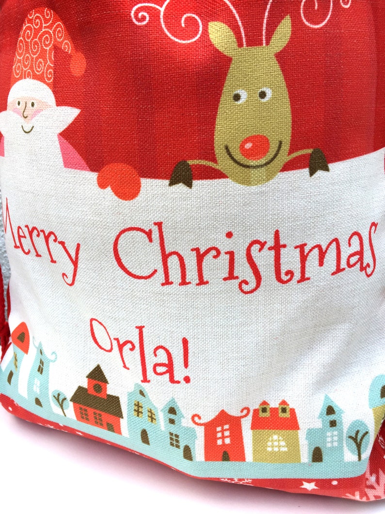 Christmas Drawstring Santa Sack Personalised with any Etsy