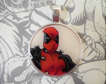 1" Deadpool white necklace