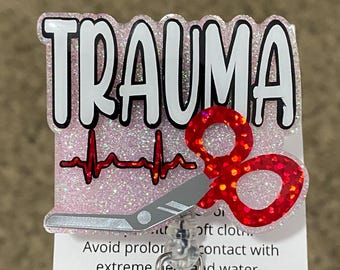 Trauma Badge Reel: Glitter Healthcare ID Holder