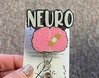 Neuro Badge Reel: Glitter Medical Retractable Badge