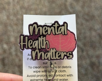 Mental Health Matters Badge Reel: Glitter Handmade Awareness