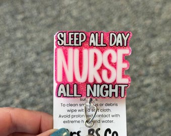 Night Shift Nurse Badge Reel