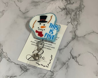 Melted Snowman Badge Reel