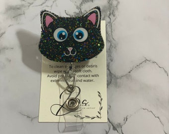 Black Cat Badge Reel