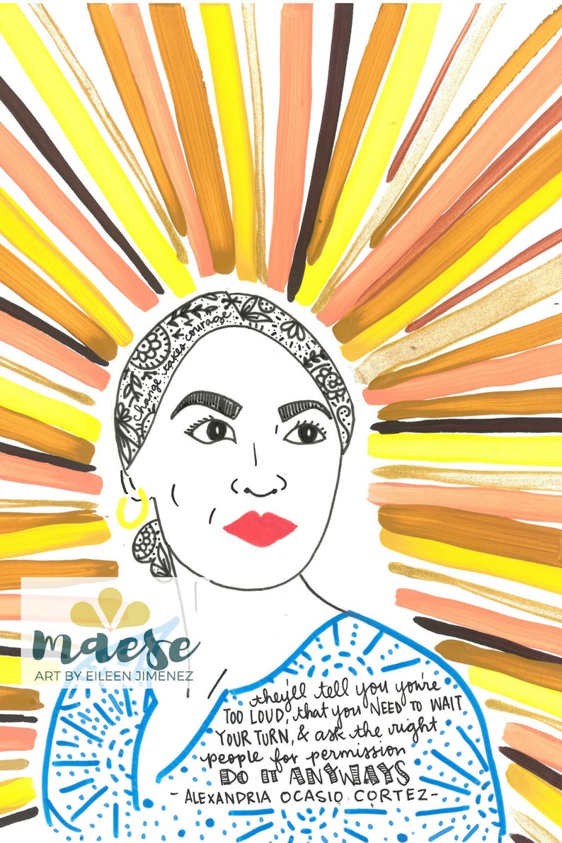 Quote Postcard Alexandria Ocasio Cortez AOC