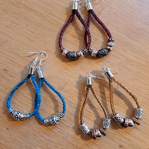 Earrings, Horsehair Jewelry, Braided Horsehair Earrings, Beaded Earrings, by Patricia Carroll Sailors