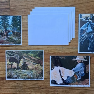 Notitiekaarten, cowboy notitiekaarten, western notitiekaarten, zuidwesten kunst, zuidwesten kaarten, bedankkaarten,