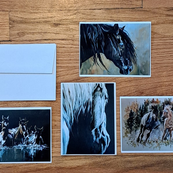 Note Cards, Cowboy Note Cards, Western Note Cards, Horse Art, Horse Note Cards, Thank You Cards,