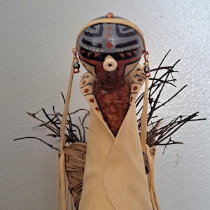 Gourd, Gourd Art, Gourd Figurine, Gourd Maiden, Kachina,  Southwest Art,  by Award Winning Gourd Artist Patricia Carroll Sailors