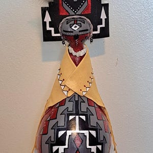 Gourd, Gourd Art, Gourd Figurine, Gourd Maiden, Kachina,  Southwest Art,  by Award Winning Gourd Artist Patricia Carroll Sailors