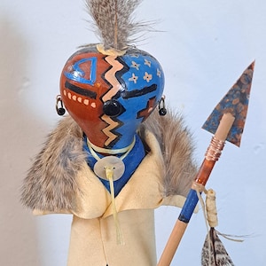 Gourd, Gourd Art, Gourd Figurine, Spirit Doll, Warrior, Kachina,  Southwest Art,  by Award Winning Gourd Artist Patricia Carroll Sailors