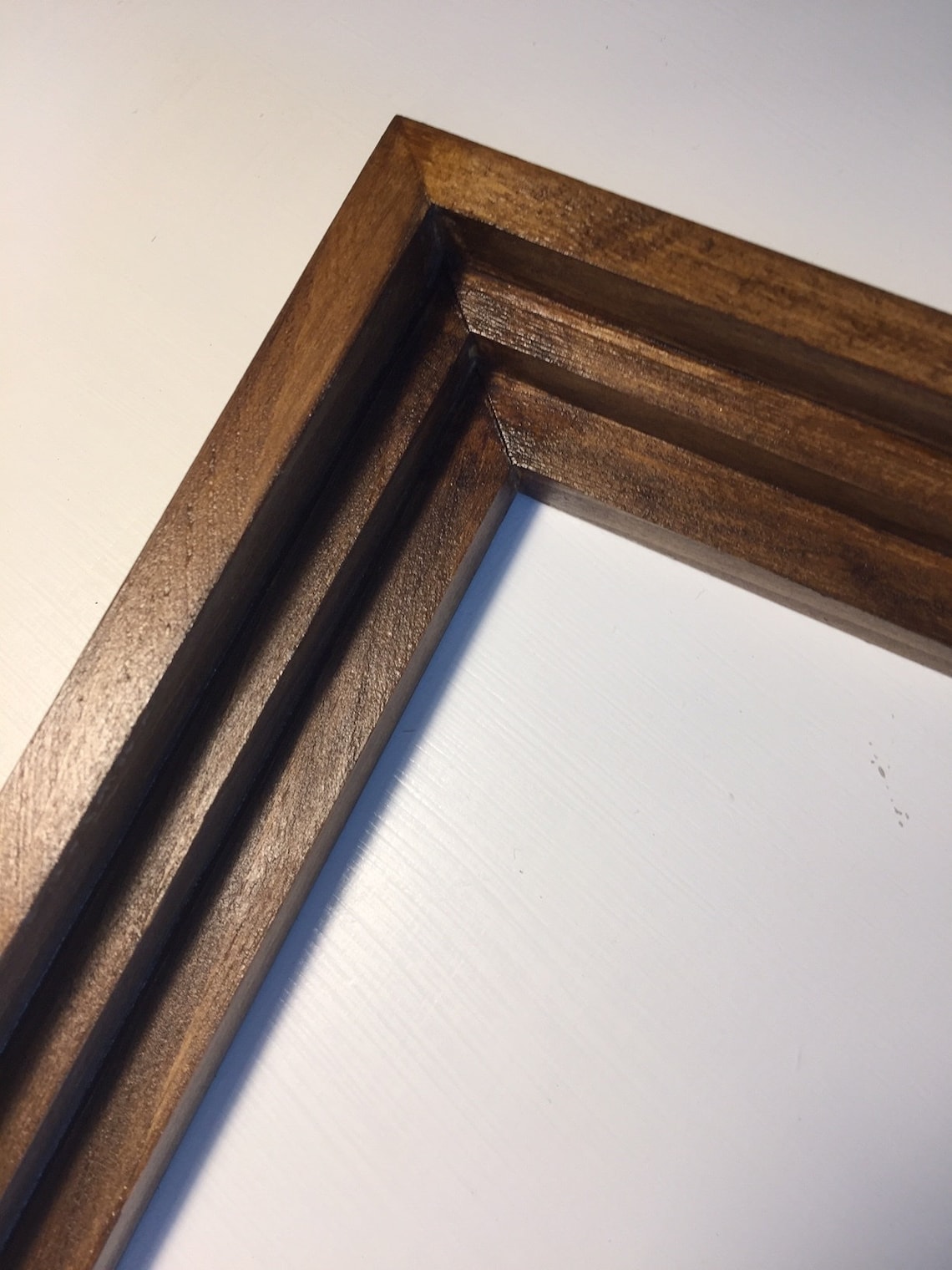 Antique Oak Stained Custom Wood Floating Frames Canvas Float Etsy