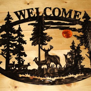 Welcome Deer Sign/Custom Welcome Sign/Metal Welcome Sign/Personalized Name Sign/Custom Metal Signs/Metal Driveway Sign/Deer Wall Hanging