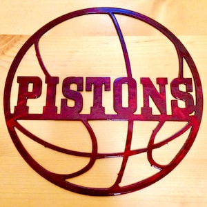 Aluminum Detroit Pistons Basketball Sports Logo/Metal Detroit Pistons Sign/Detroit Red Wings Sign/Custom Metal Signs/Detroit Sports Teams