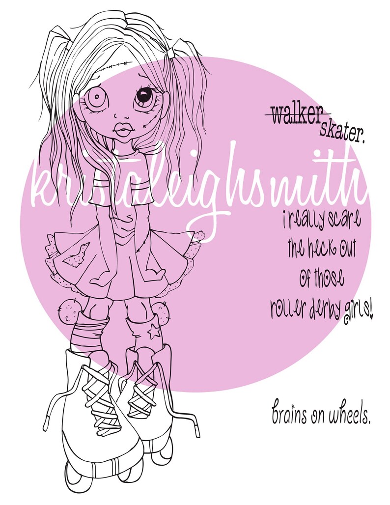 Roller Skating Zombie Etsy