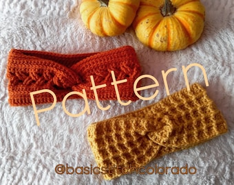 2 herfst oorwarmer hoofdband haakpatronen