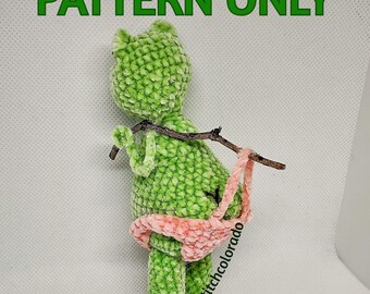 Haakpatroon Kikker draagt buit Meme Amigurumi