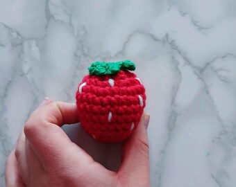 Crochet Strawberry Hacky Sack