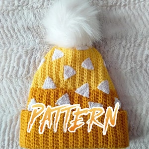 Crochet Pattern Demon Anime Yellow Boy Design Hat