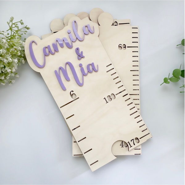 Personalized Kids Wooden Growth Chart | Height Chart Ruler | Wood Growth Ruler | Measuring Stick | Family Growth Chart | Baby Shower Gift