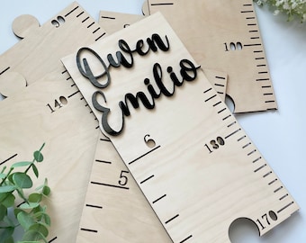 Growth Chart For Kids | Personalized Name Measuring Stick Ruler | Growth Chart Wood Ruler | Giant Height Ruler | Wooden Ruler Growth Chart
