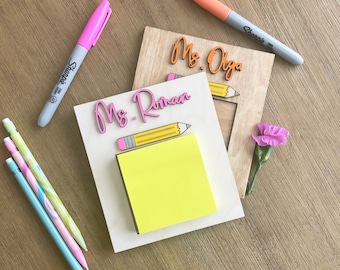 Personalized Sticky Notes Holder | Post-it Notes Pad | Sticky Note Dispenser | Personalized Sticky Note Pad Gift | Desk Note Pad Organizer