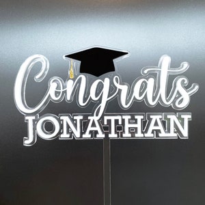 Personalized Graduation Cake Topper Congrats Grad Cake Decor Graduation Cap Cake Toppers Graduation Name Decoration Graduate Cake Topper