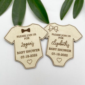Baby Shower Invitation Personalized Wood Magnet Baby Shower Magnet Invitation