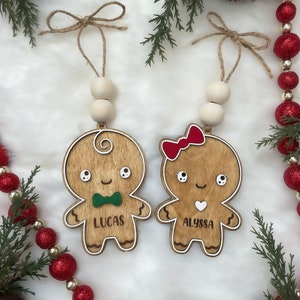 Personalized Gingerbread Cookie Christmas Ornament Custom Gingerbread Boy Girl Name Christmas Decor Ornaments