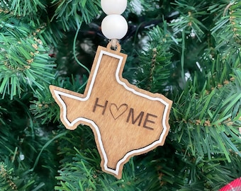 Custom State Christmas Ornament Home State Ornament Choose Your State Texas, California, Florida