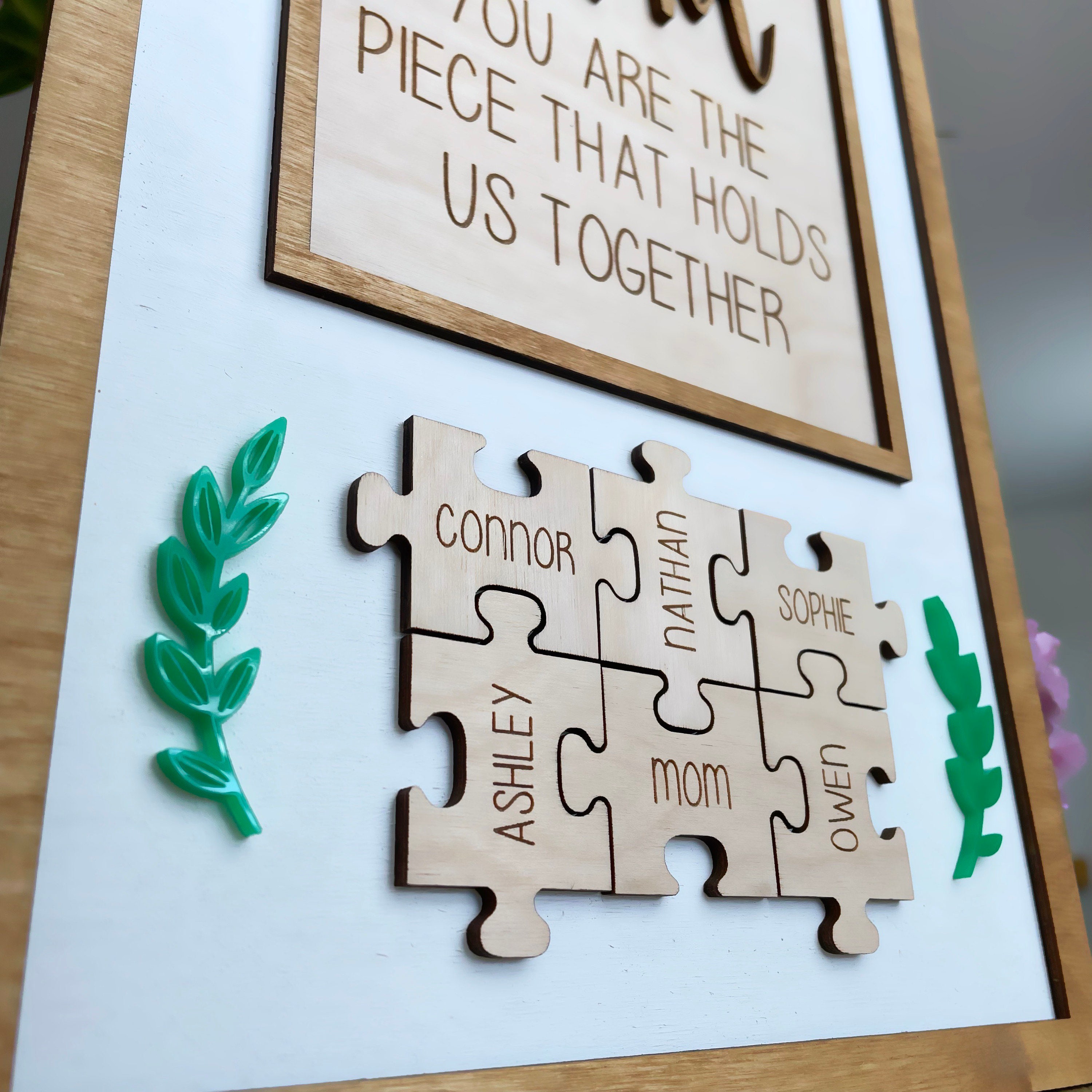 Personalized Puzzle Piece Mom Gift Sign Custom Mothers Day - Etsy