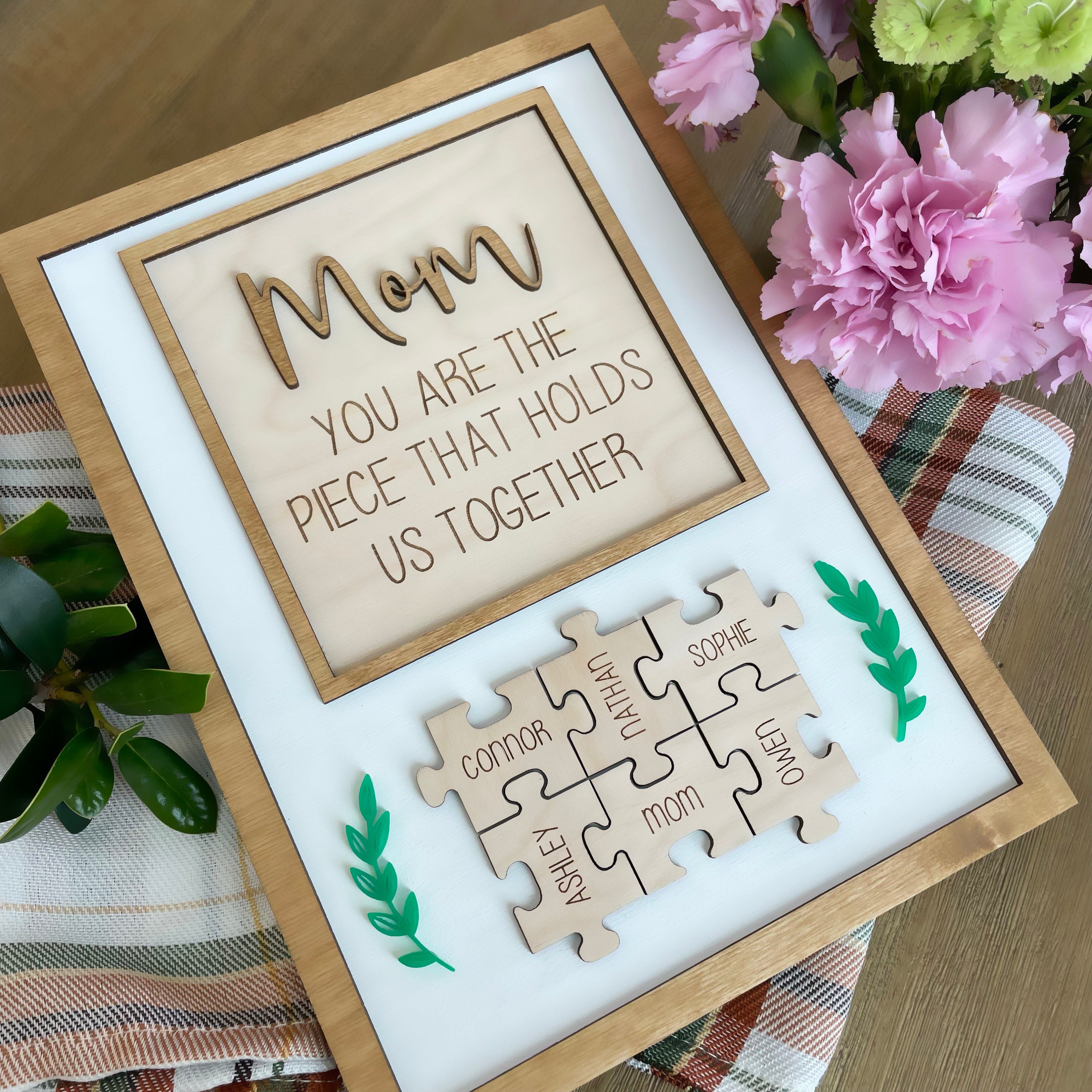 Personalized Puzzle Piece Mom Gift Sign Custom Mothers Day - Etsy